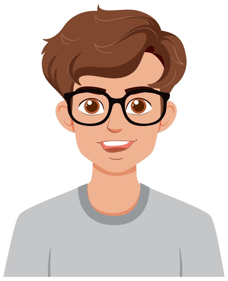 Vetor grátis homem sorridente com óculos