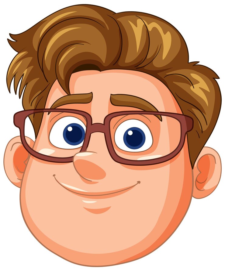Vetor grátis homem sorridente com óculos