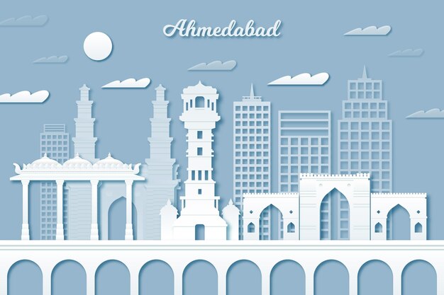 Horizonte de Ahmedabad em estilo papel
