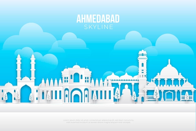 Horizonte de ahmedabad em estilo papel