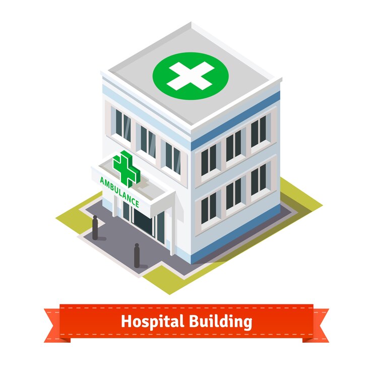 Vetor grátis hospital e ambulância