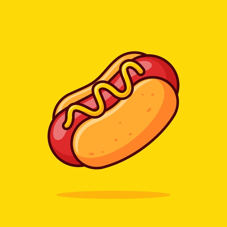 Vetor grátis hotdog food vector de desenho animado flutuante ilustração icon de objeto de comida vector plano isolado