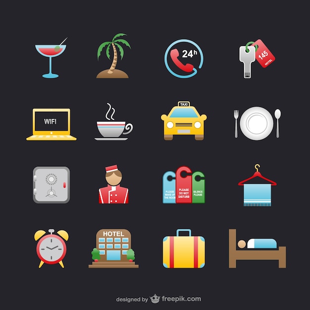 Hotéis e viagens icons