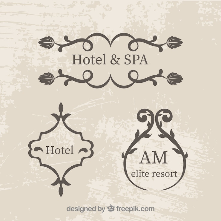 Vetor grátis hotel e spa badges