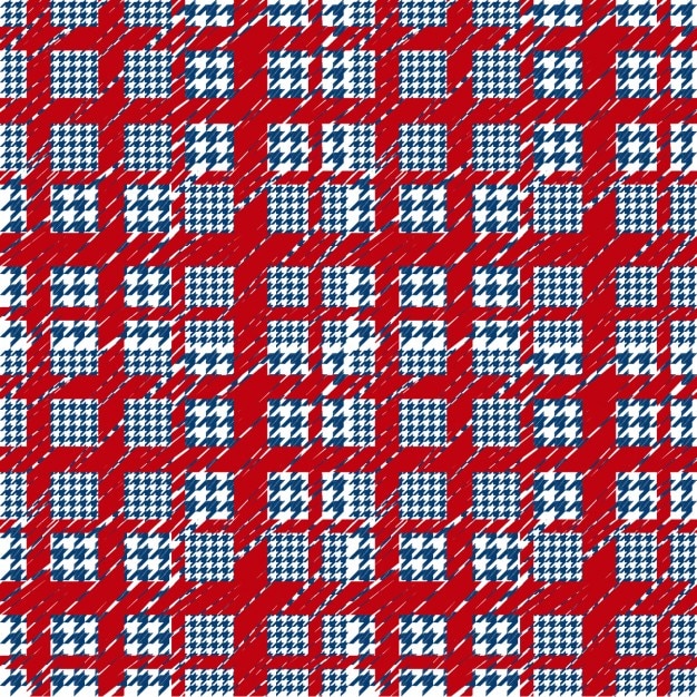 Houndstooth padrão azul e vermelho