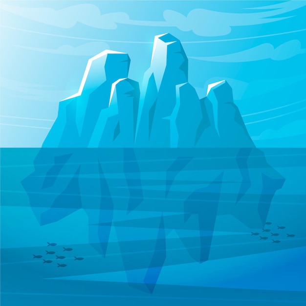 Vetor grátis iceberg ilustrado