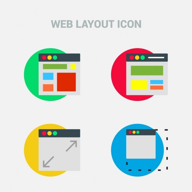 Vetor grátis icon set plana projeto modelos de layout