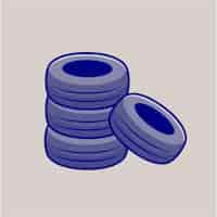 Vetor grátis icon vector de desenho animado de pilha de pneus ilustração transporte icon de objeto vector plano isolado