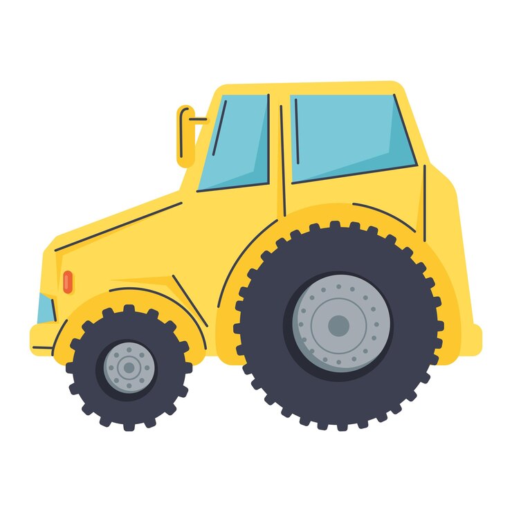 Vetor grátis ícone amarelo de máquinas agrícolas de tractor