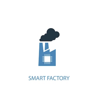 Ícone colorido do conceito 2 de fábrica inteligente. ilustração do elemento azul simples. design de símbolo de conceito de fábrica inteligente. pode ser usado para ui / ux da web e móvel