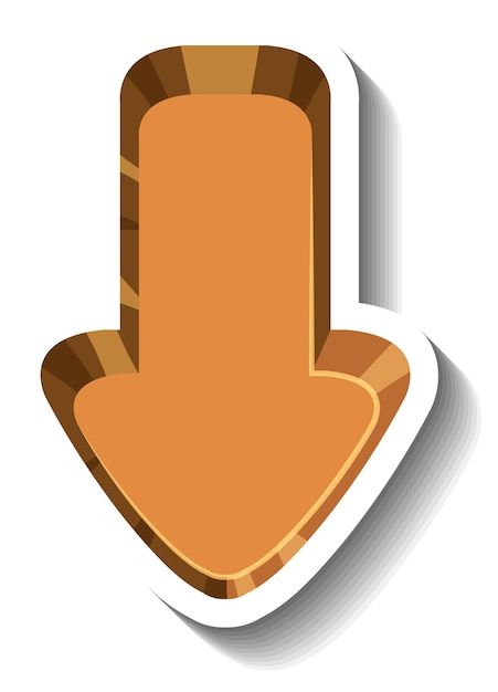 Vetor grátis Ícone de botão de seta isolado no estilo cartoon