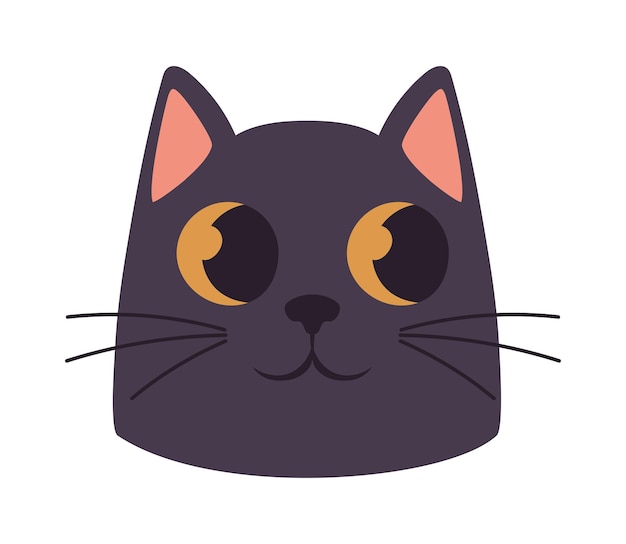 Ícone de cabeça de gato preto isolado