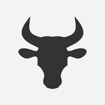 Ícone de cabeça de touro. modelo de logotipo. ilustração vetorial.