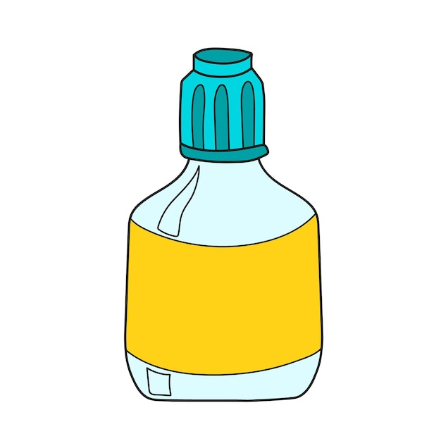 Ícone de desenho simples. uma garrafa ou frasco. ilustração vetorial Vetor Premium