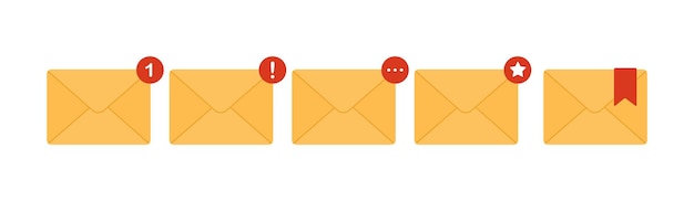 Ícone de envelope de correio. recebendo mensagens sms, notificações, convites.