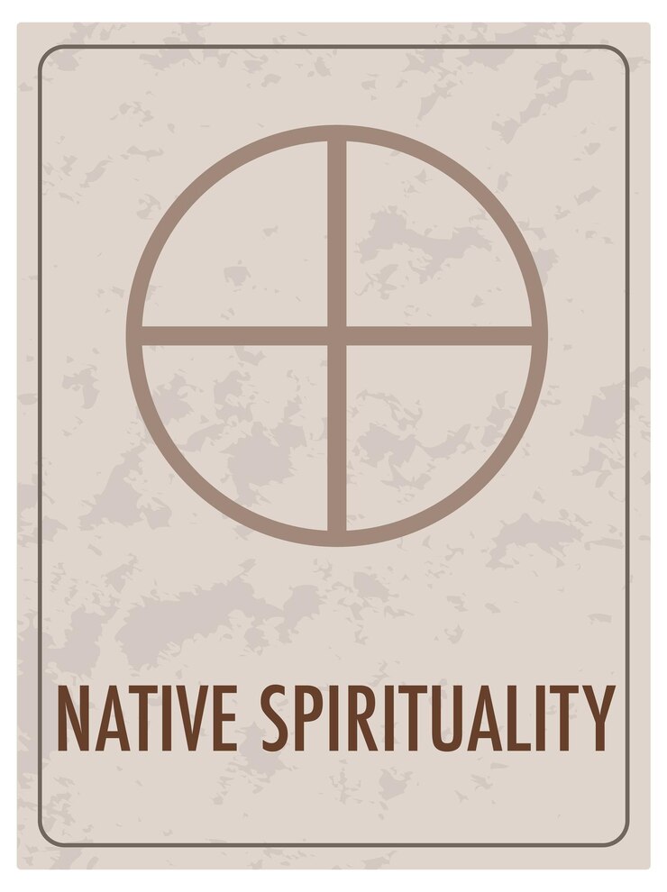 Vetor grátis ícone de espiritualidade nativa em um cartão