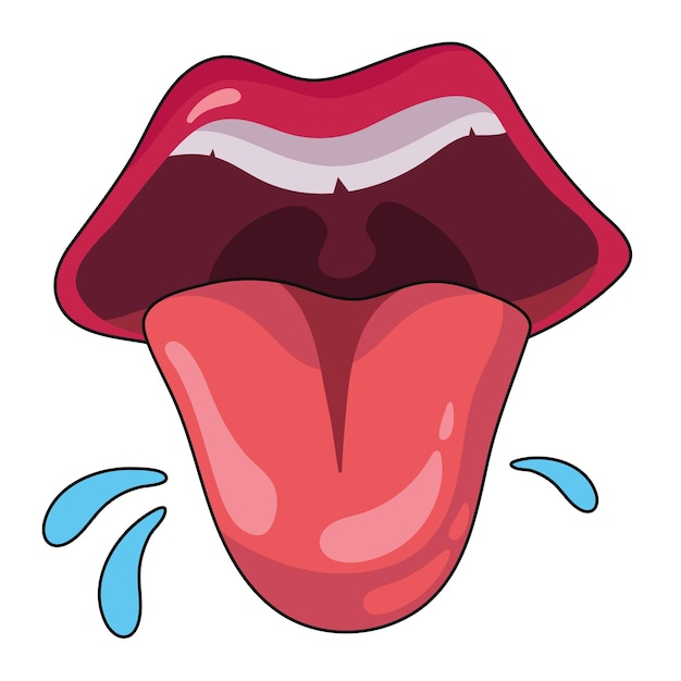 Vetor grátis Ícone de estilo pop art de boca