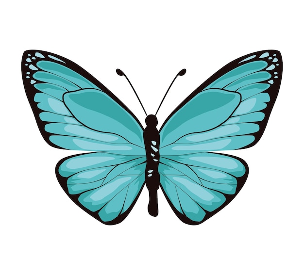Vetor grátis Ícone de inseto de luz azul borboleta