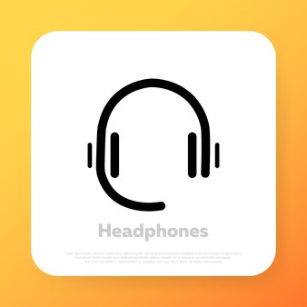Ícone de linha de fones de ouvido. ouvindo o conceito de música. ícone de linha vetorial para negócios e publicidade