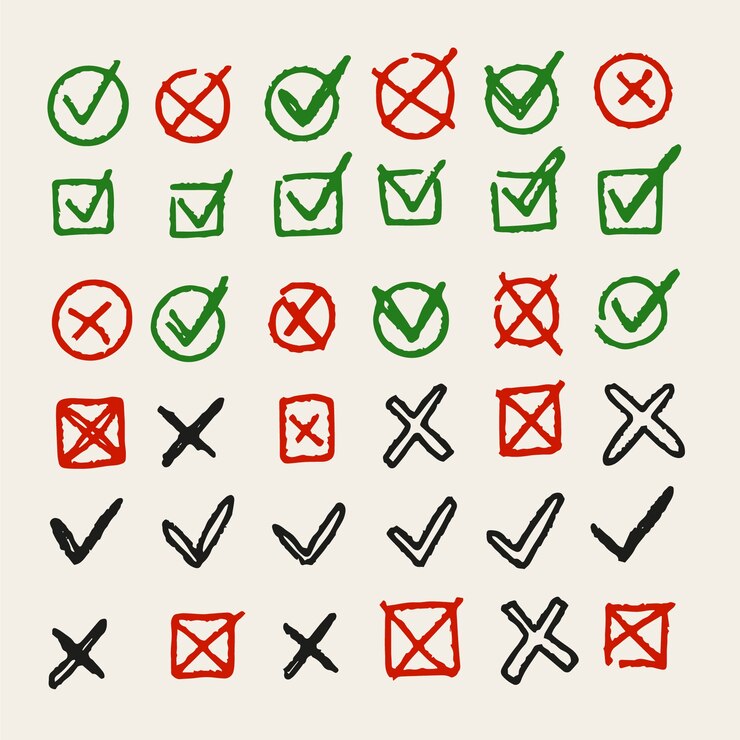 Vetor grátis ícone de marca de verificação desenhado à mão