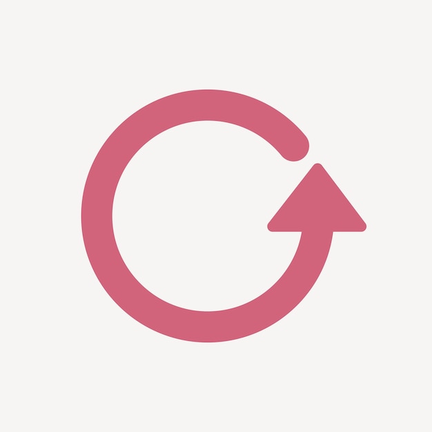 Ícone de seta do círculo, adesivo rosa, vetor de símbolo de repetição