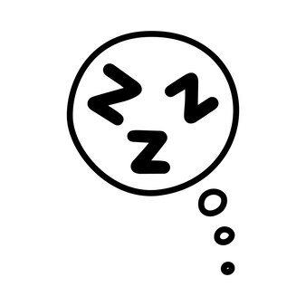 Ícone de sono zzz. desenho zzzz em balão de fala