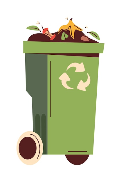 Vetor grátis Ícone de sustentabilidade ecológica da lixeira de reciclagem isolado
