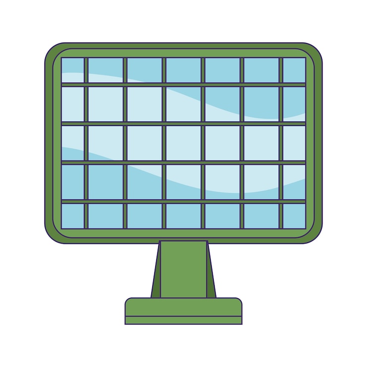 Vetor grátis ícone de tecnologia de painel solar ecológico