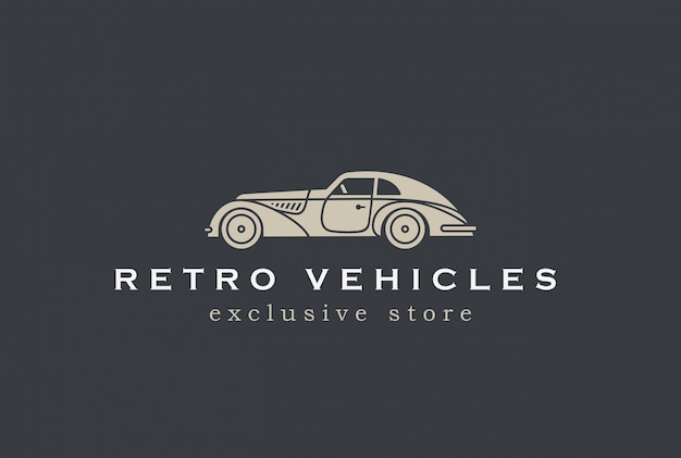 Vetor grátis Ícone de vetor logotipo carro retrô