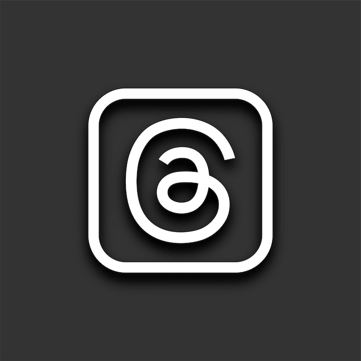Vetor grátis ícone do logotipo do aplicativo threads com sombra
