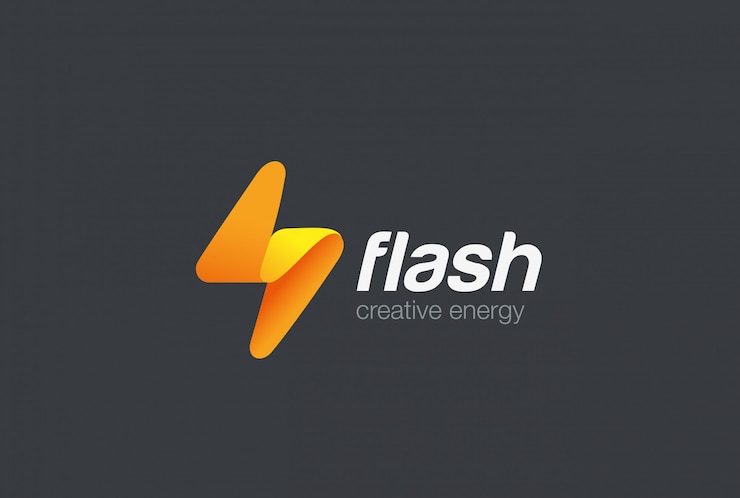 Vetor grátis ícone do logotipo do flash.