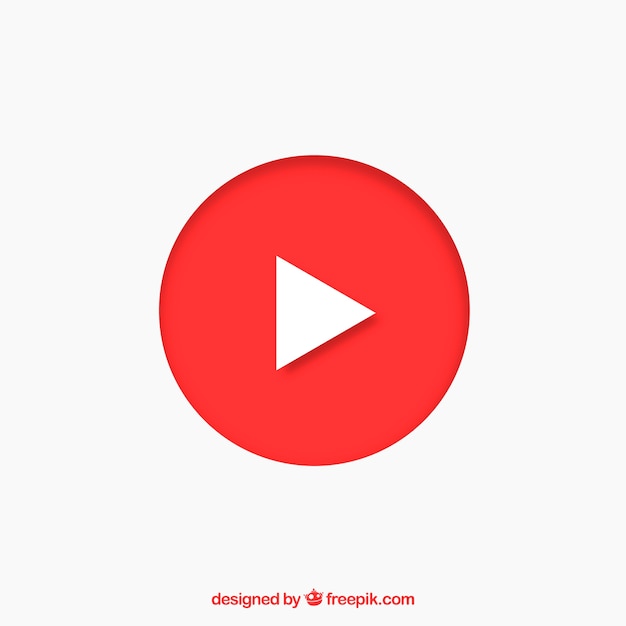 Ícone do player do youtube com design plano