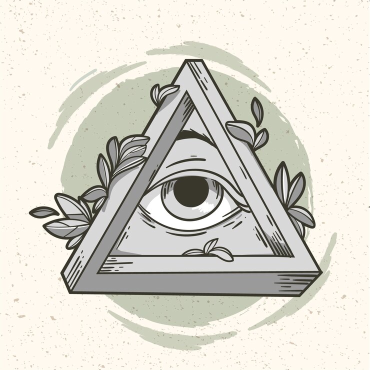 Vetor grátis ícone illuminati desenhado a mão