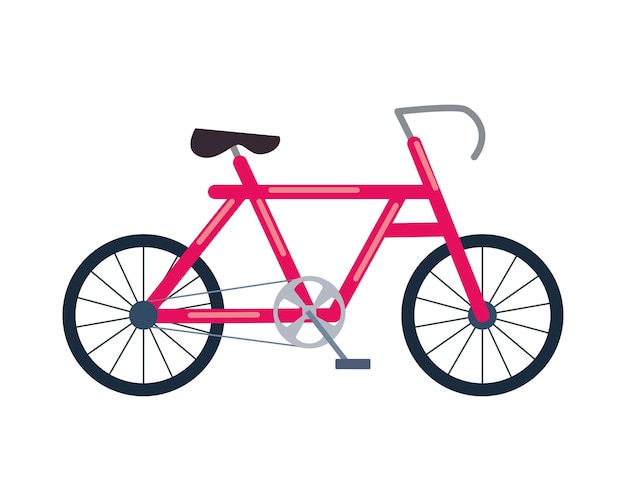 Vetor grátis Ícone isolado de transporte de bicicletas vermelho
