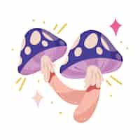 Vetor grátis Ícone mágico de cogumelo esotérico