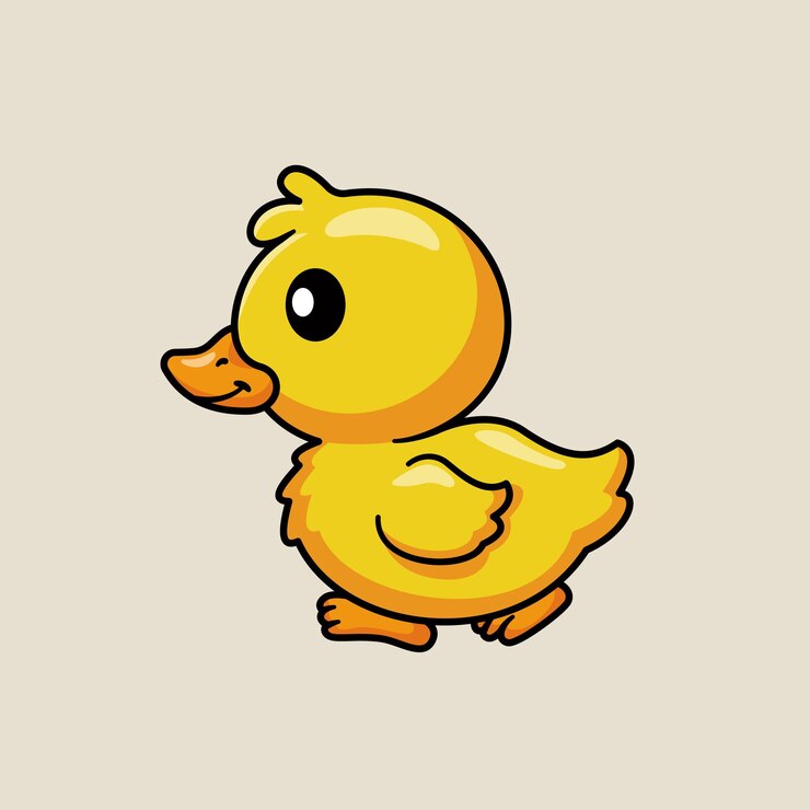 Vetor grátis ícone vetorial de desenho animado cute duck walking ilustração ícone de natureza animal vector plano isolado