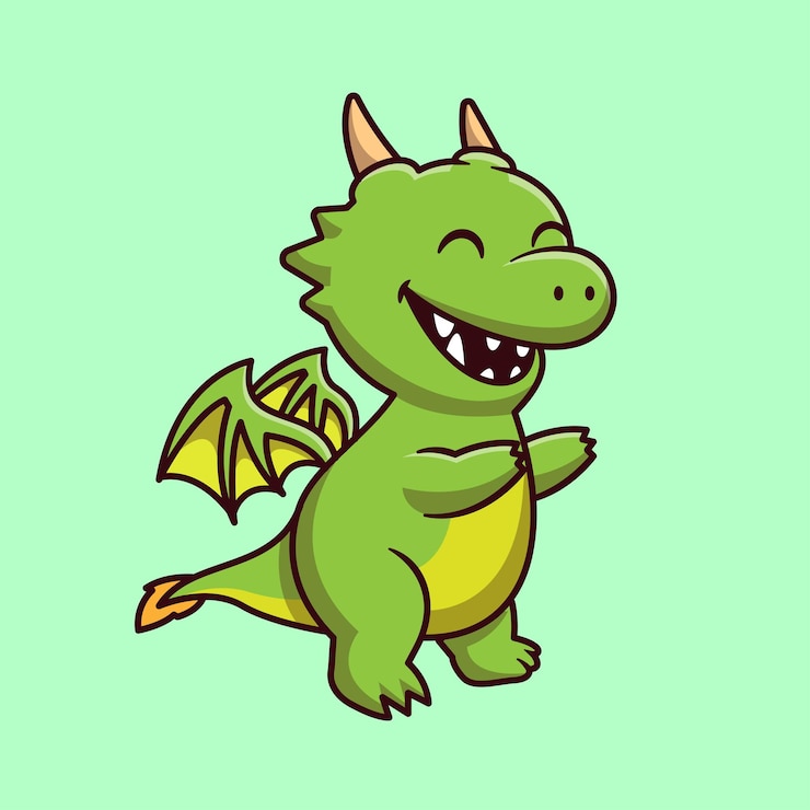 Vetor grátis ícone vetorial de desenho animado de dragão bonito ilustração ícone de natureza animal vector plano isolado