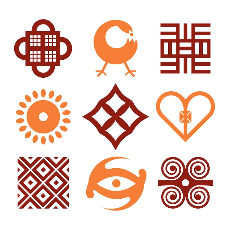 Vetor grátis ícones africanos de design plano