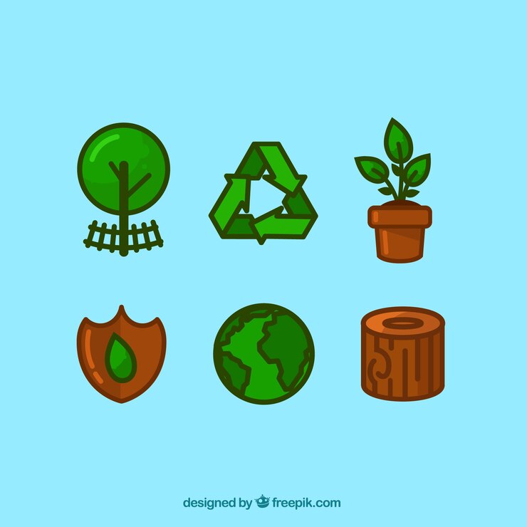 Vetor grátis ícones da ecologia