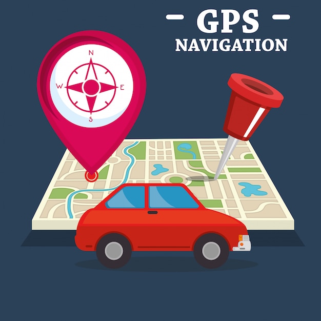 Vetor grátis Ícones de conjunto de navegação gps