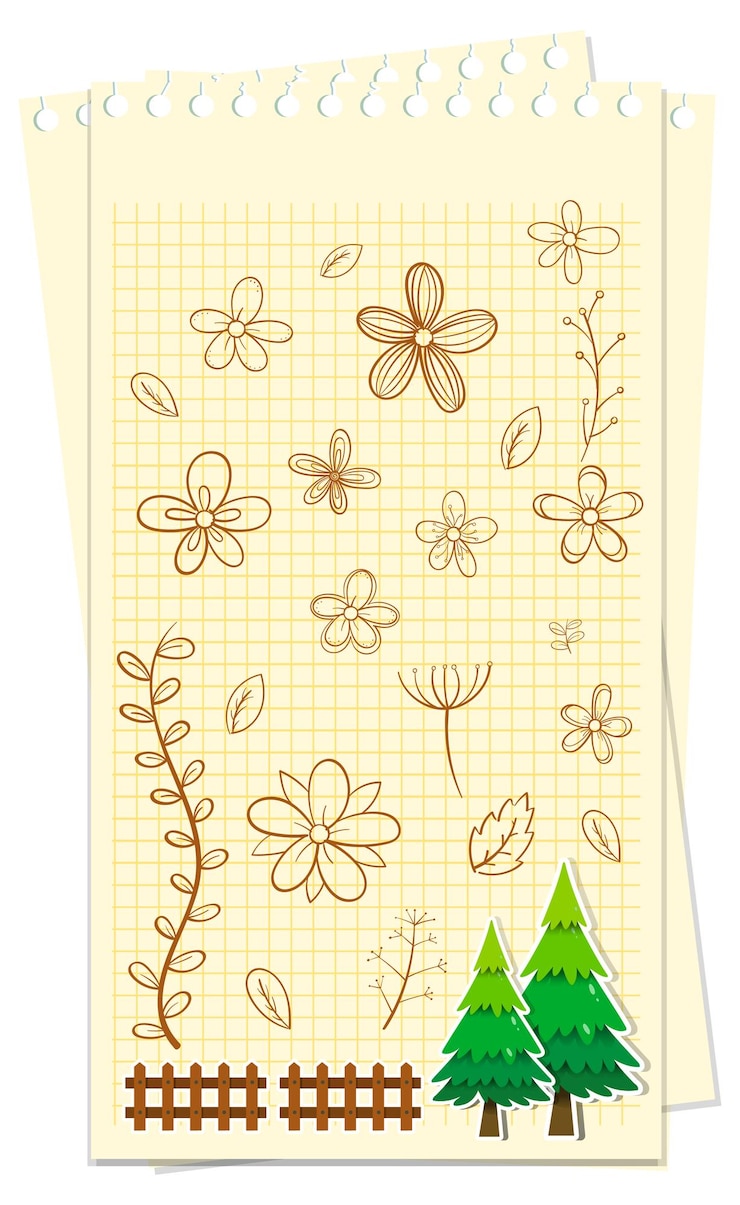 Vetor grátis ícones de doodle desenhados à mão no papel