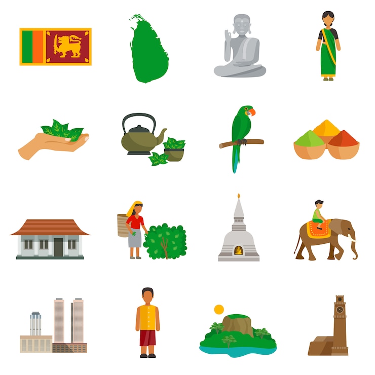 Vetor grátis ícones do sri lanka