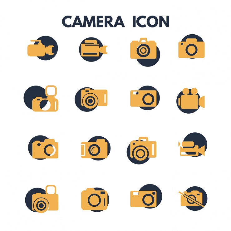 Vetor grátis ícones fotografia câmera