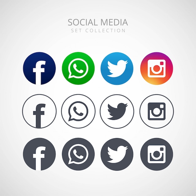 Ícones para redes sociais vector design ilustração