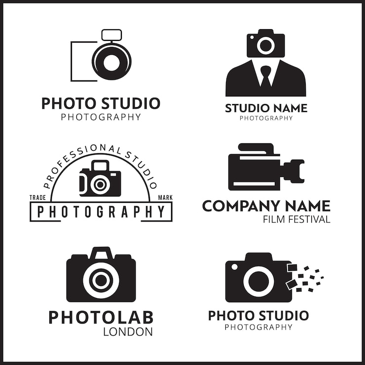 Vetor grátis ícones pretos do vetor para fotógrafo 6