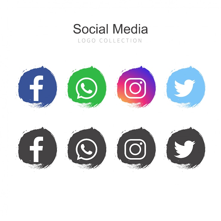 Vetor grátis ícones sociais dos media