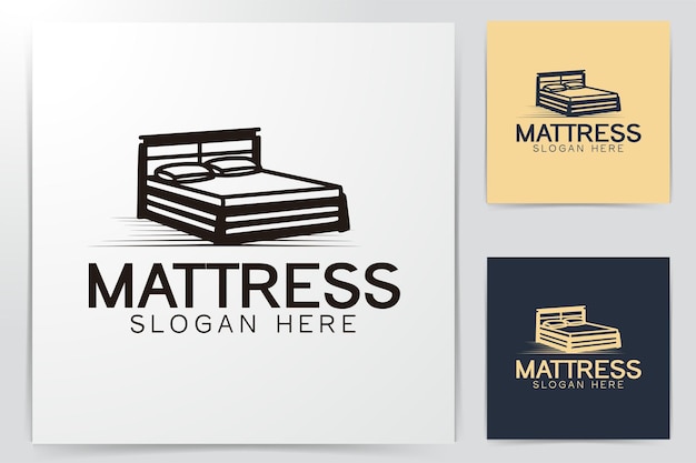 Vetor grátis idéias de logotipo criativo de móveis de cama premium. design de logotipo de inspiração. ilustração em vetor modelo. isolado no fundo branco