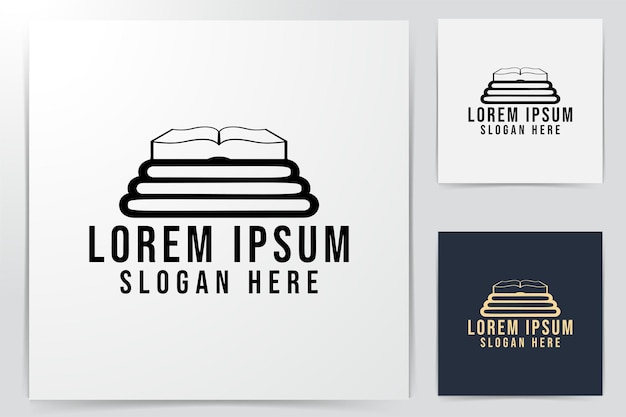 Ideias do logotipo da livraria de educação de aprendizagem inteligente. design de logotipo de inspiração. ilustração em vetor modelo. isolado no fundo branco