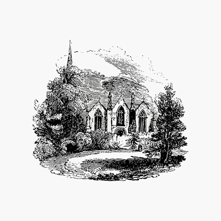 Vetor grátis igreja de ledbury no reino unido