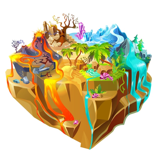 Ilha de jogo colorida isométrica